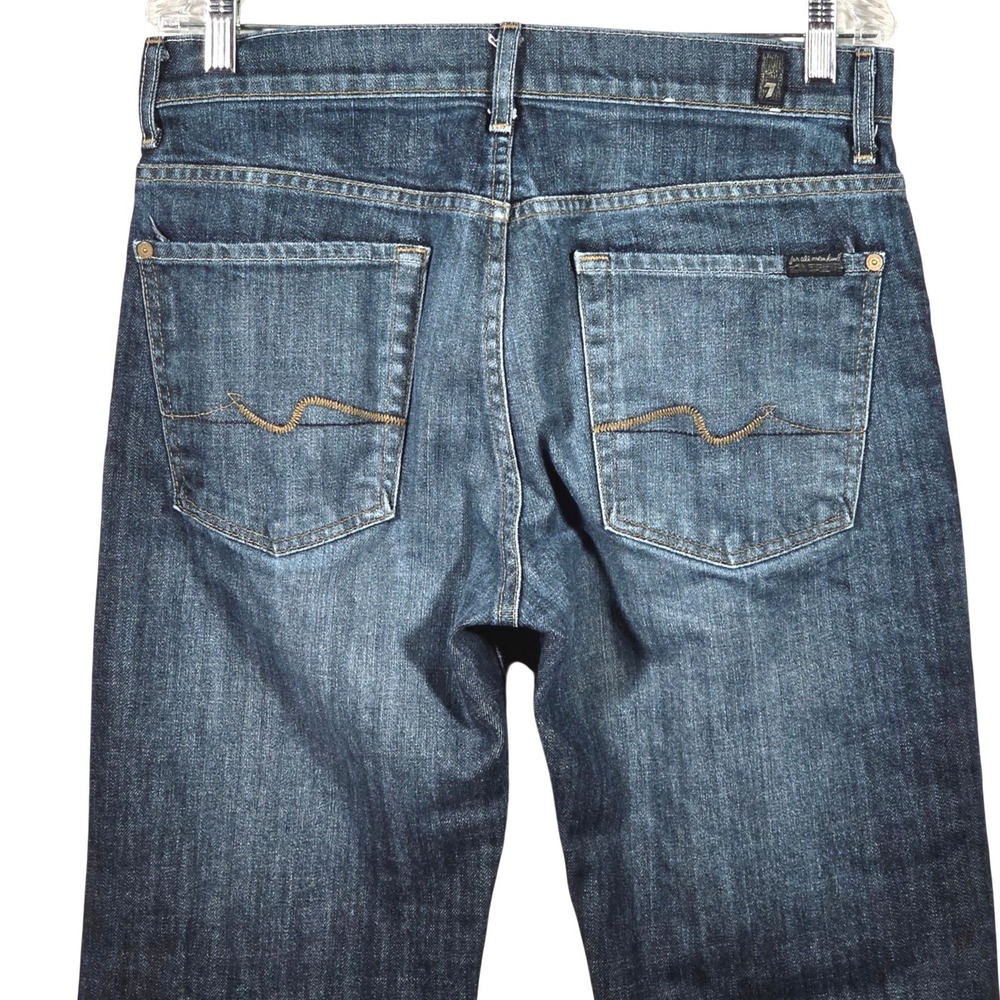7 For All Mankind Austyn Relaxed Straight  Dark Wash Blue Jeans Mens 32x29 - Picture 4 of 11